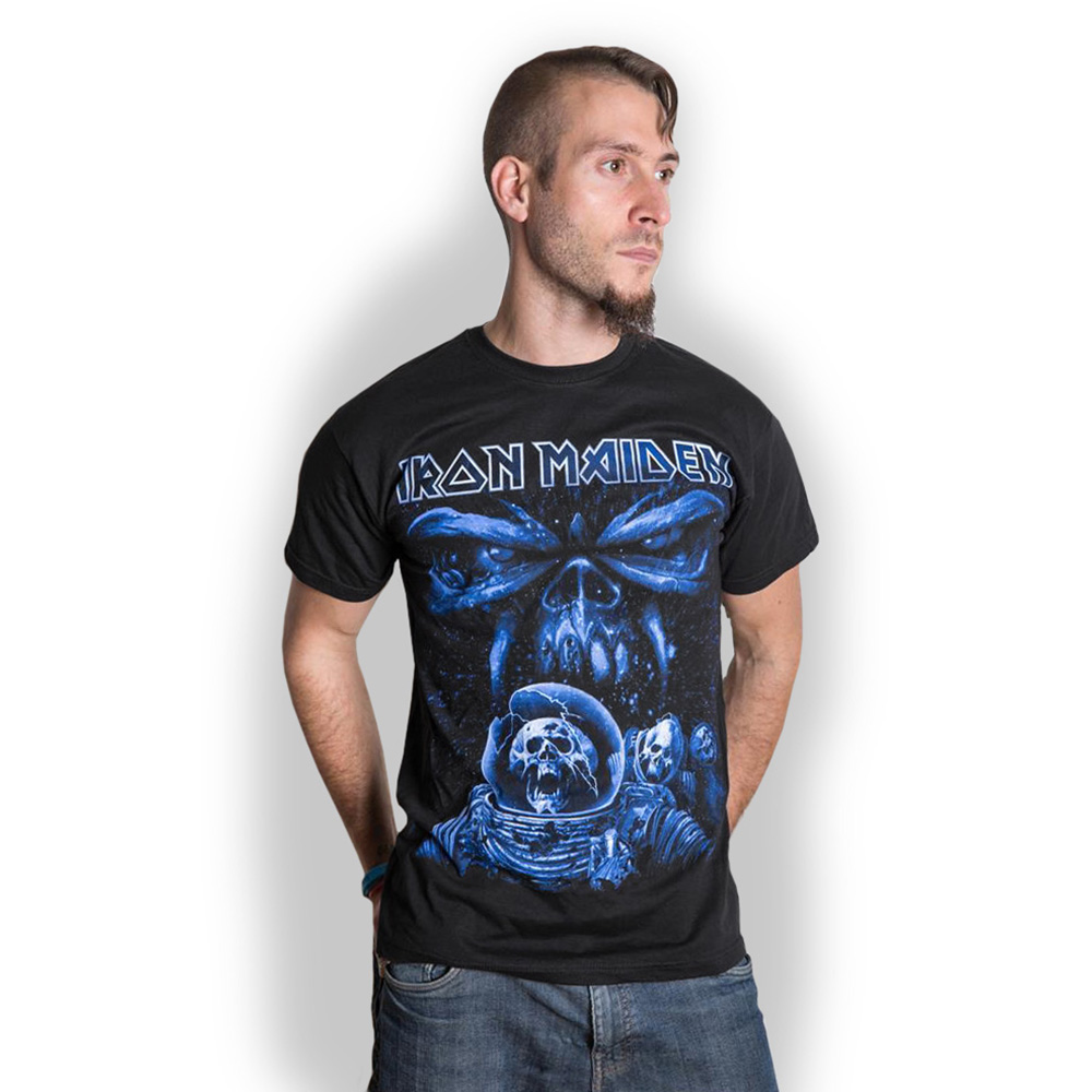 Iron Maiden tričko Final Frontier Blue Album Spaceman Čierna S