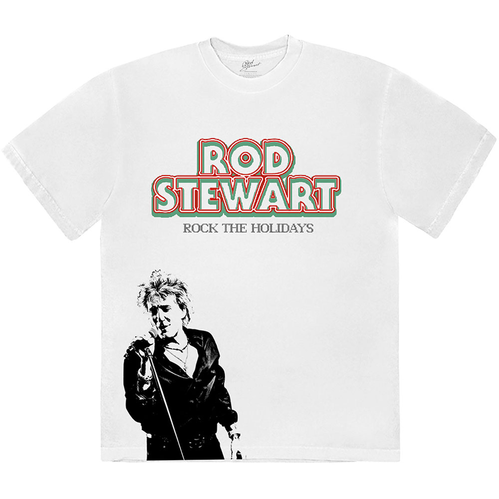 Rod Stewart tričko Rock The Holidays Biela M