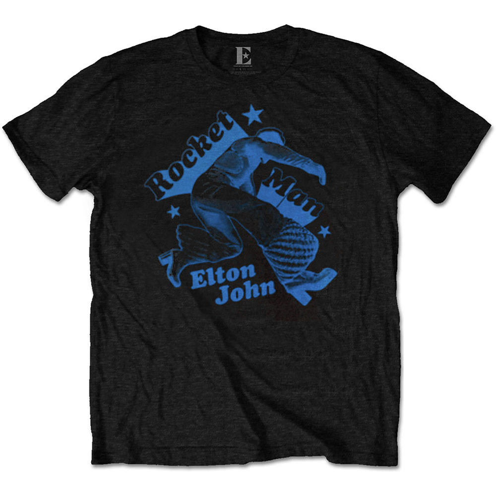 Elton John tričko Rocketman Jump Čierna XL