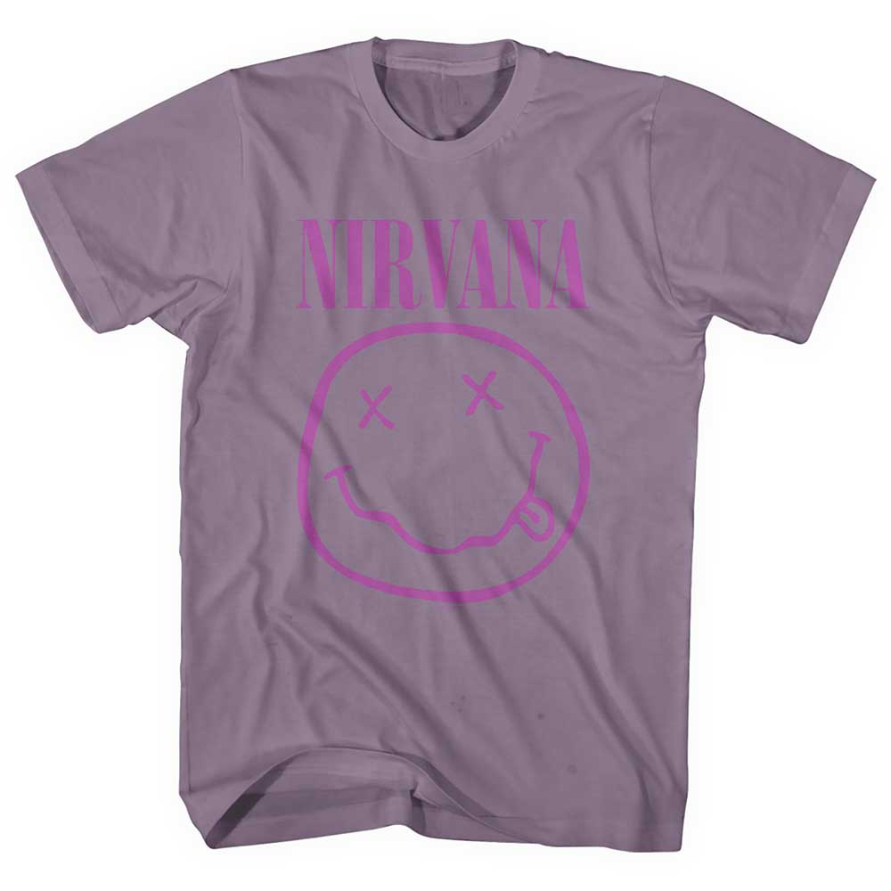 Nirvana tričko Purple Smiley Ružová M