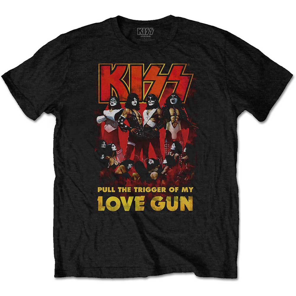 Kiss tričko Love Gun Glow Čierna S