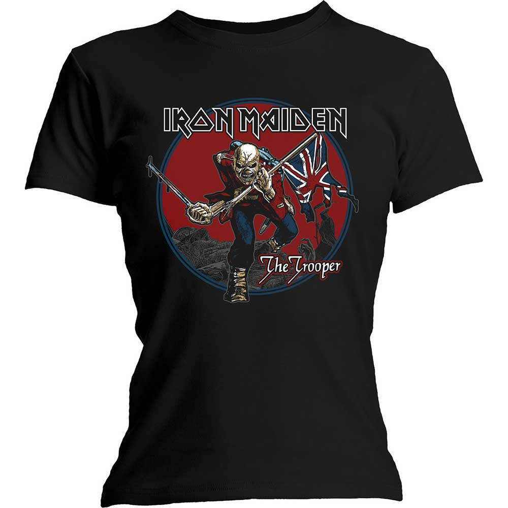 Iron Maiden tričko Trooper Red Sky Čierna L