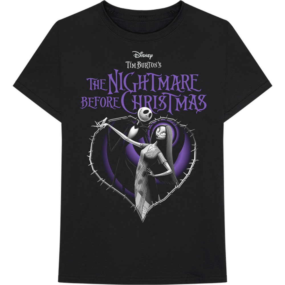 Disney tričko The Nightmare Before Christmas Purple Heart Čierna M