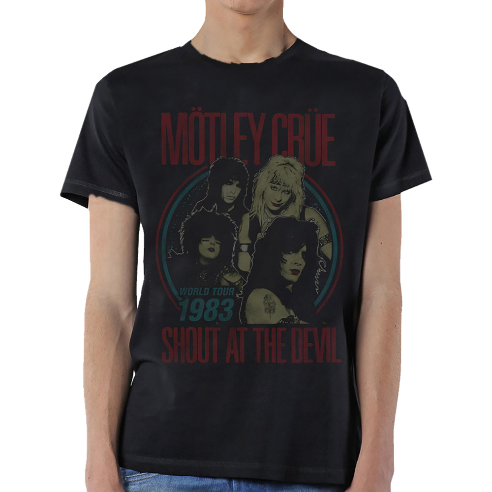 Motley Crue tričko Vintage World Tour Devil Čierna XXL
