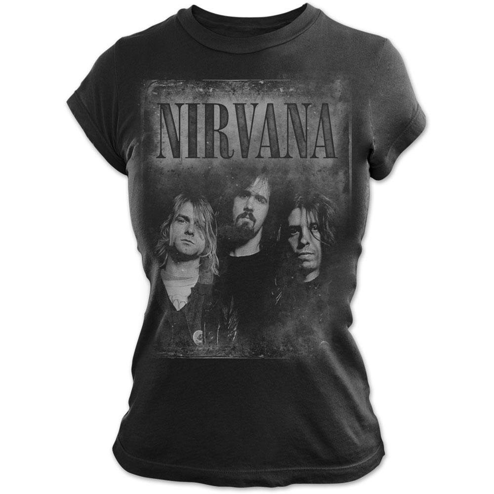 Nirvana tričko Faded Faces Čierna S