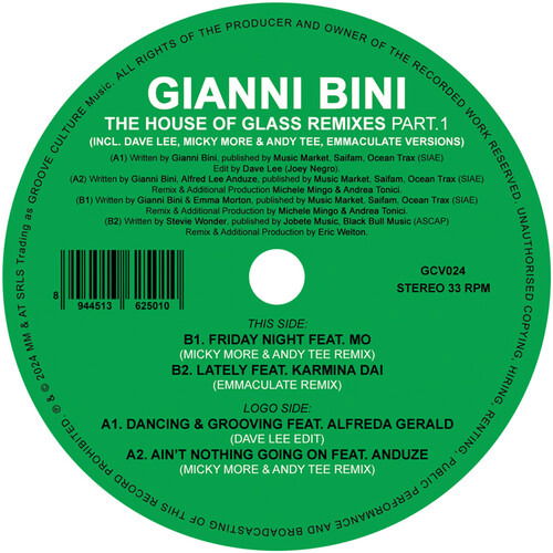 E-shop House of glass remixes part. 1 Gianni Bini Vinyl