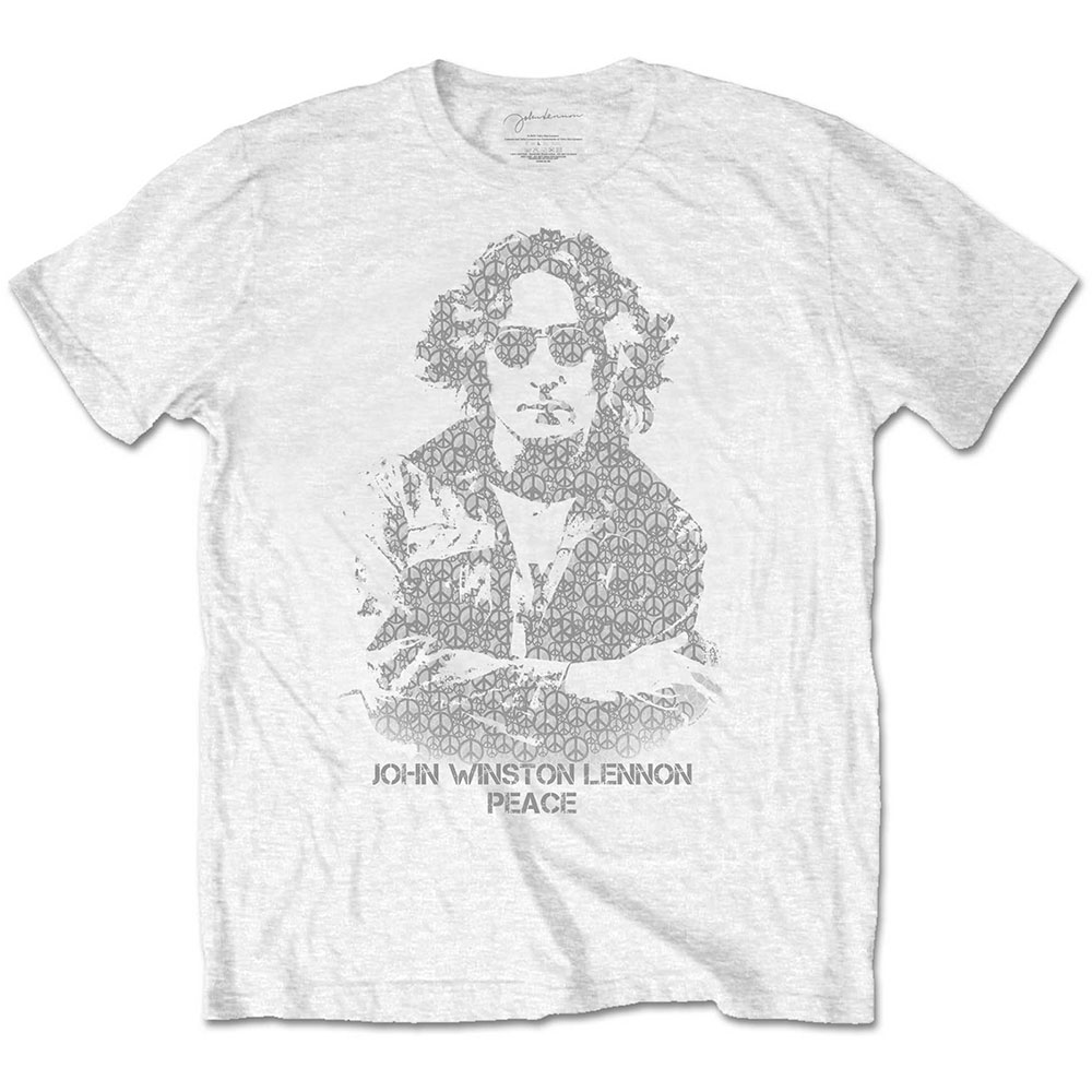 John Lennon tričko Peace Biela S
