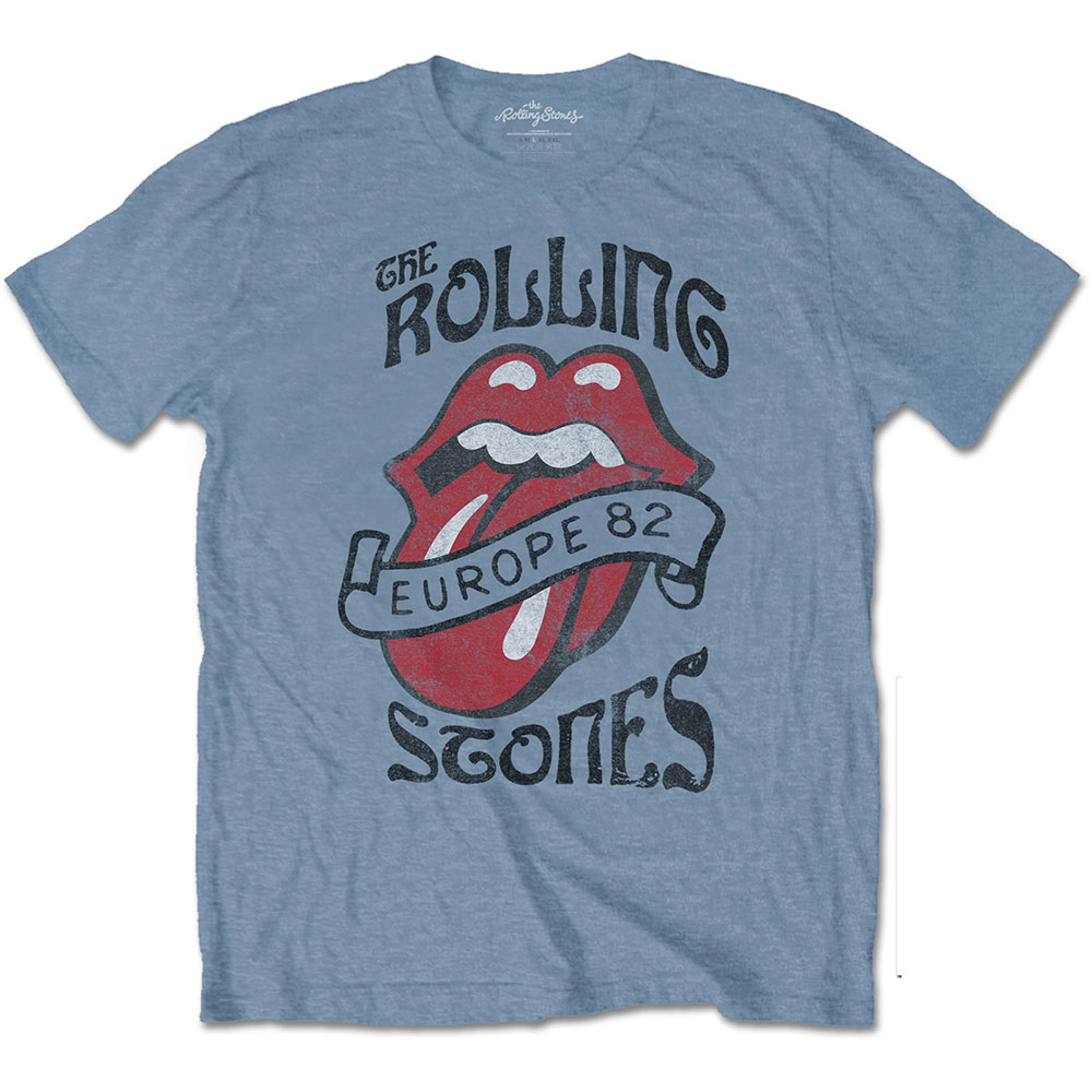 The Rolling Stones tričko Europe \'82 Tour Modrá L
