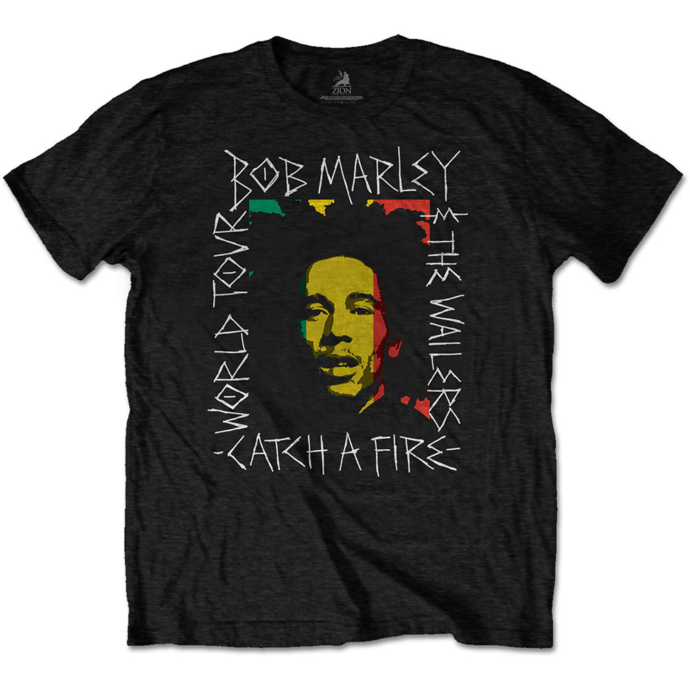 Bob Marley tričko Rasta Scratch Čierna XXL
