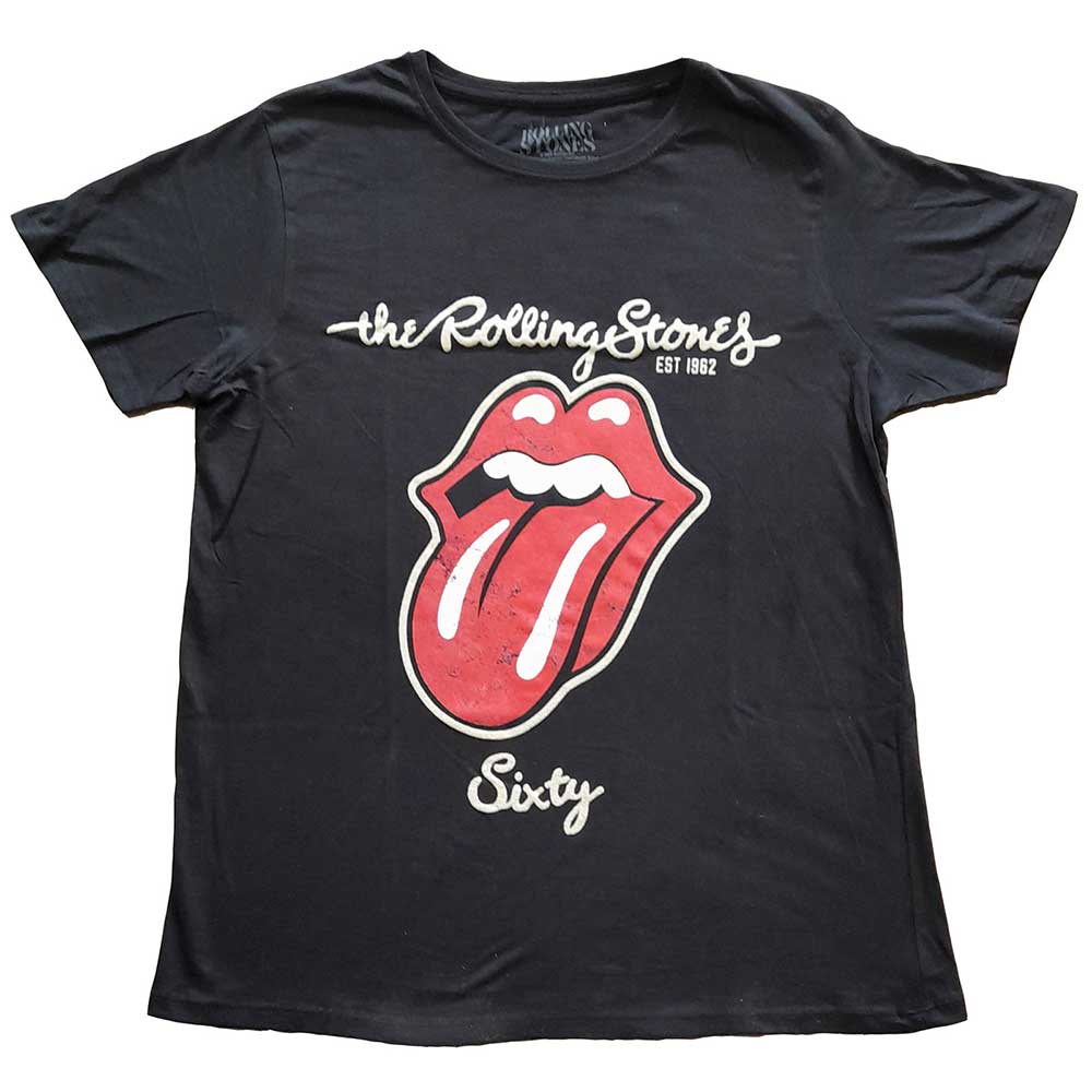 The Rolling Stones tričko Sixty Plastered Tongue Čierna 3XL