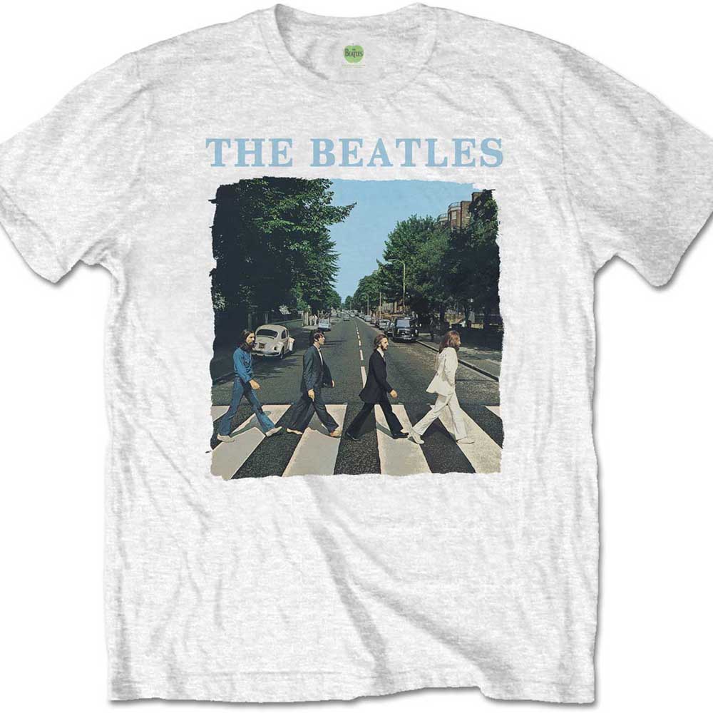 The Beatles tričko Abbey Road & Logo Biela L