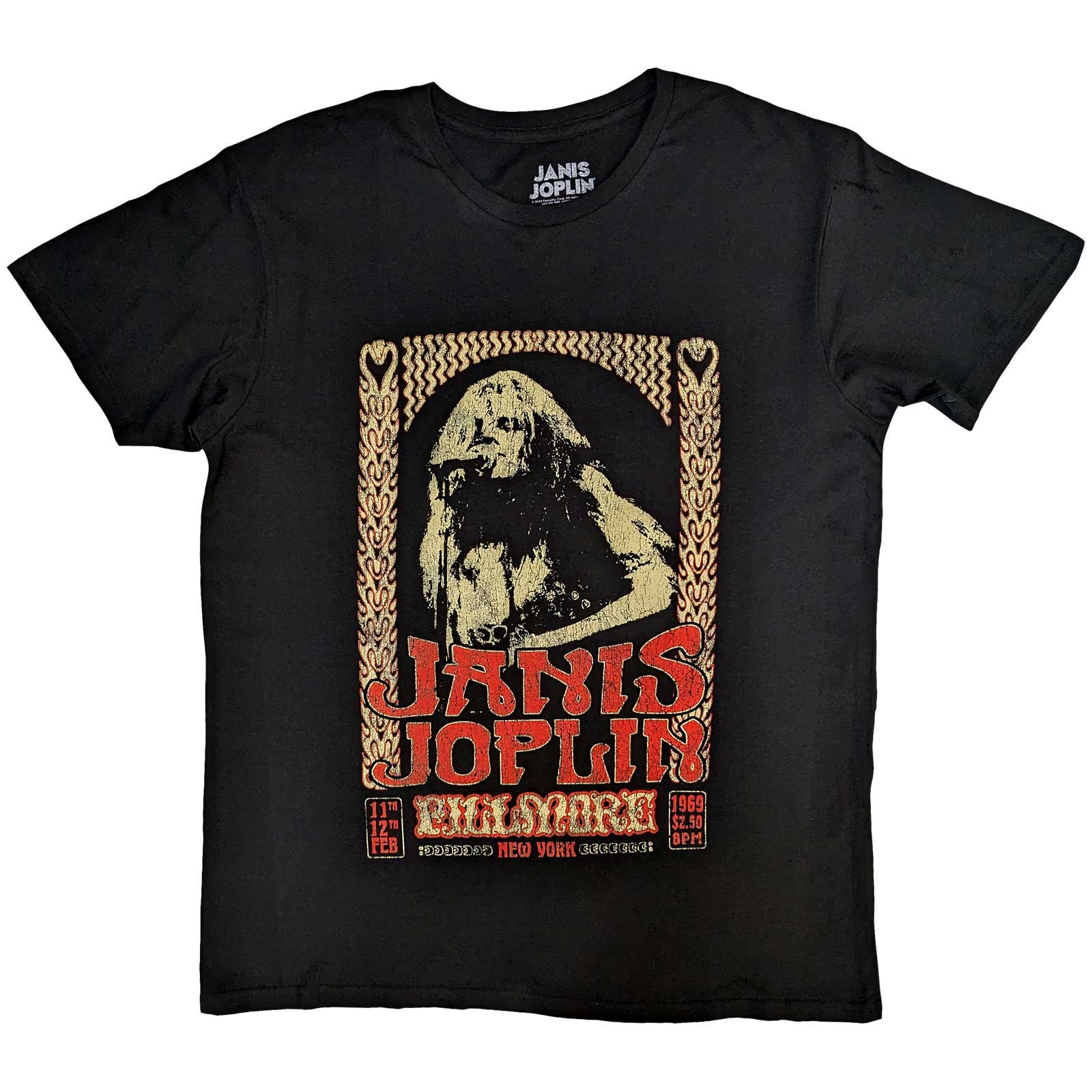Janis Joplin tričko Vintage Poster Čierna XL