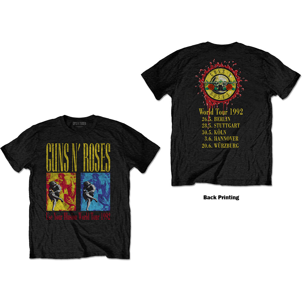 Guns N’ Roses tričko Use Your Illusion World Tour Čierna L