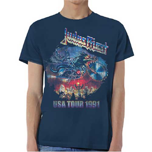 Judas Priest tričko Painkiller US Tour 91 Modrá M