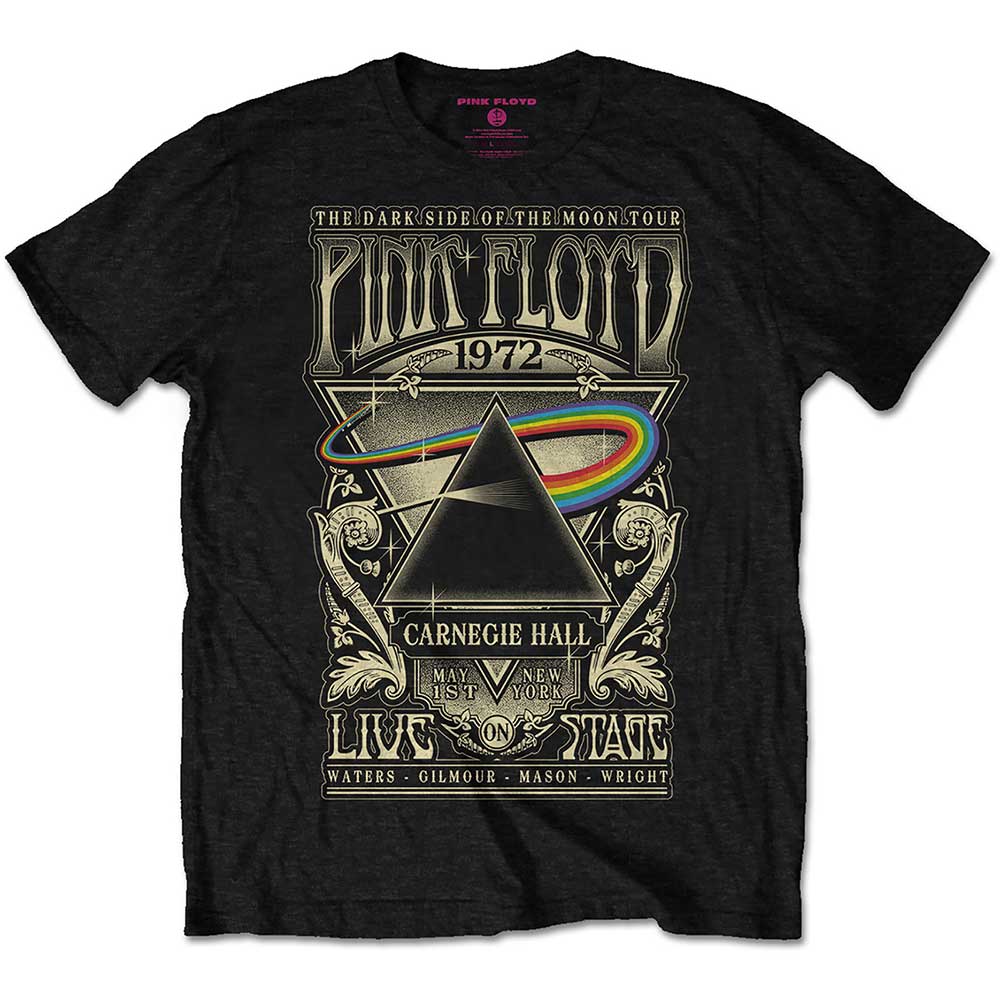 Pink Floyd tričko Carnegie Hall Poster Čierna 3XL