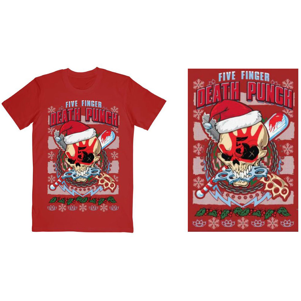 Five Finger Death Punch tričko Zombie Kill Xmas Červená XXL
