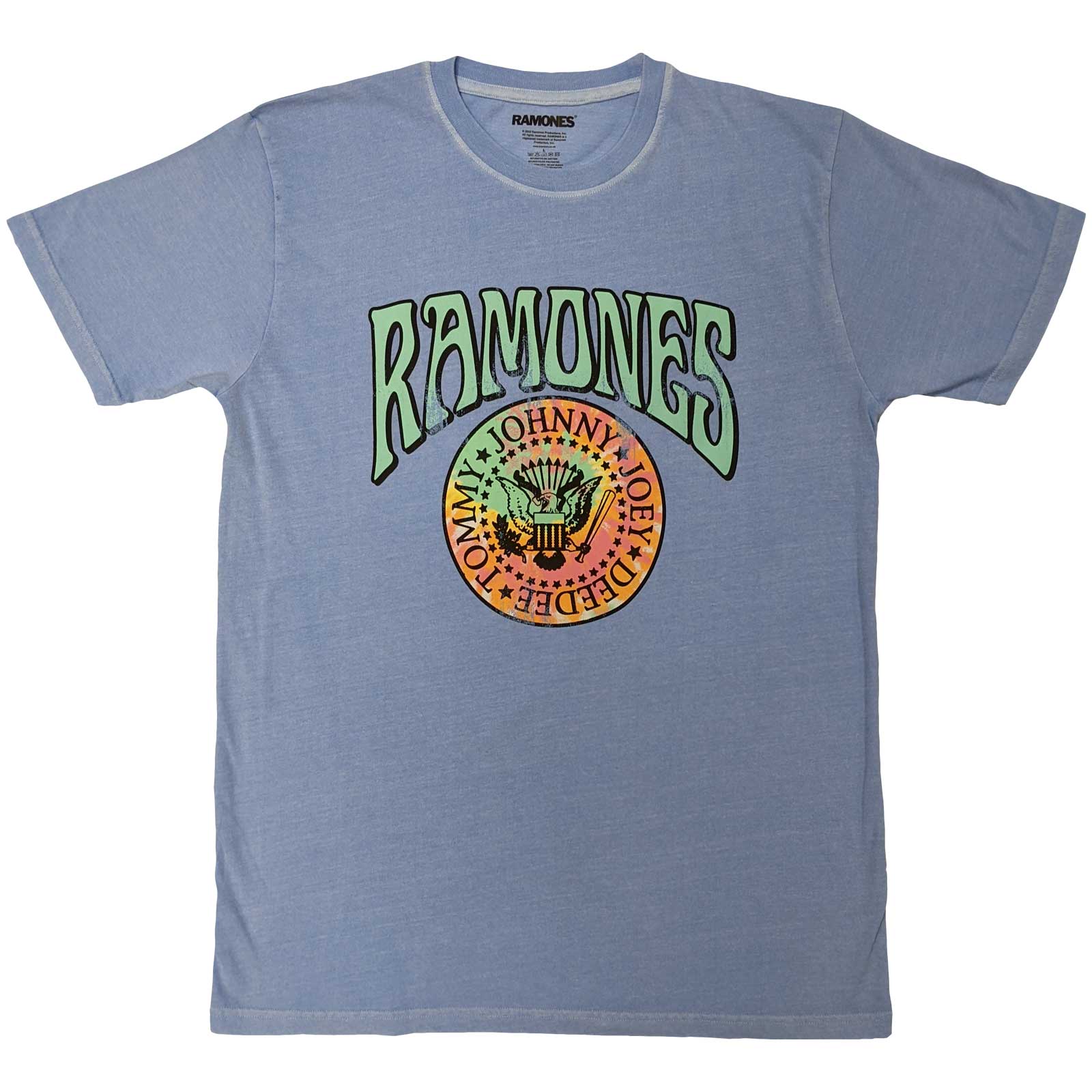 Ramones tričko Crest Psych Modrá XXL