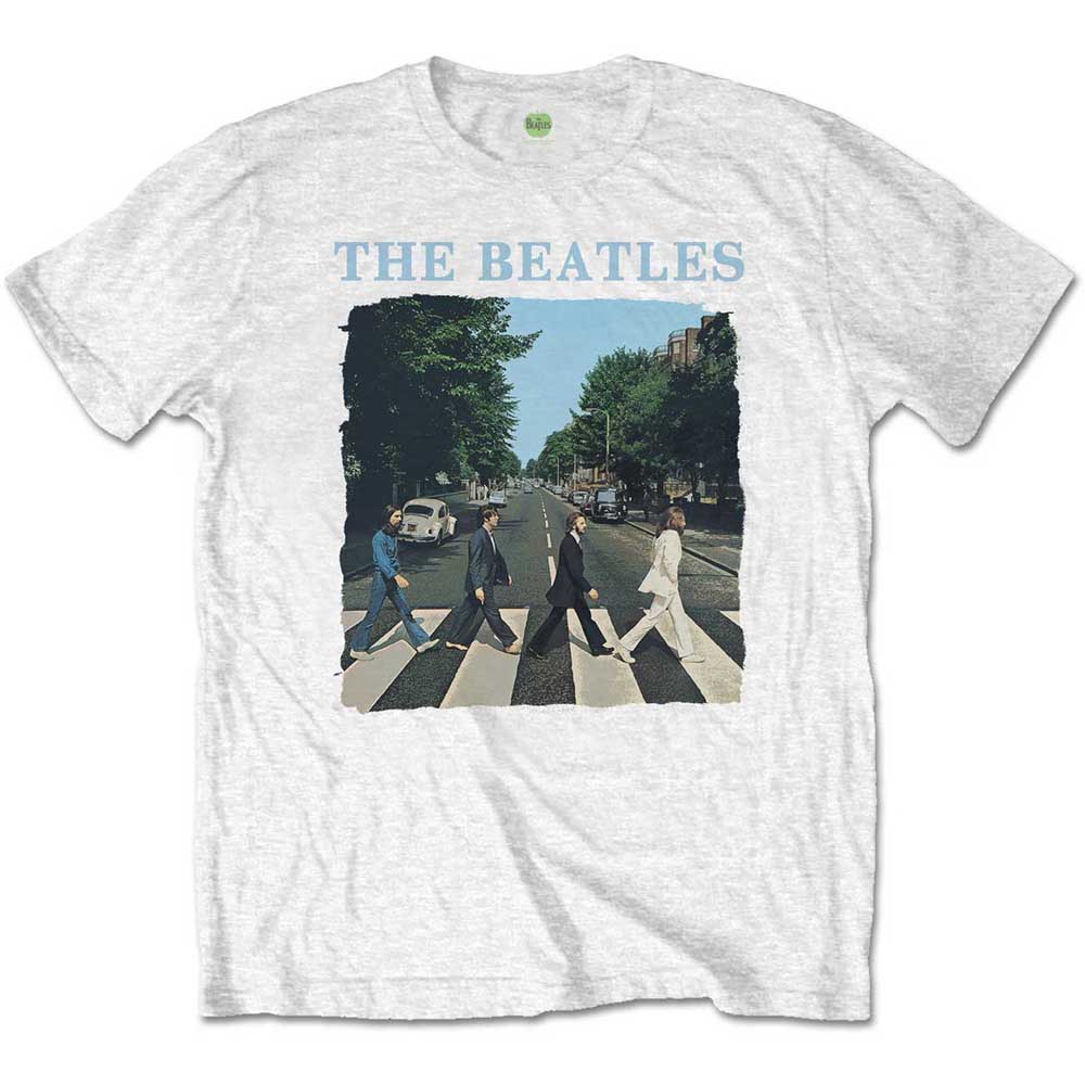 The Beatles tričko Abbey Road & Logo Biela XXL