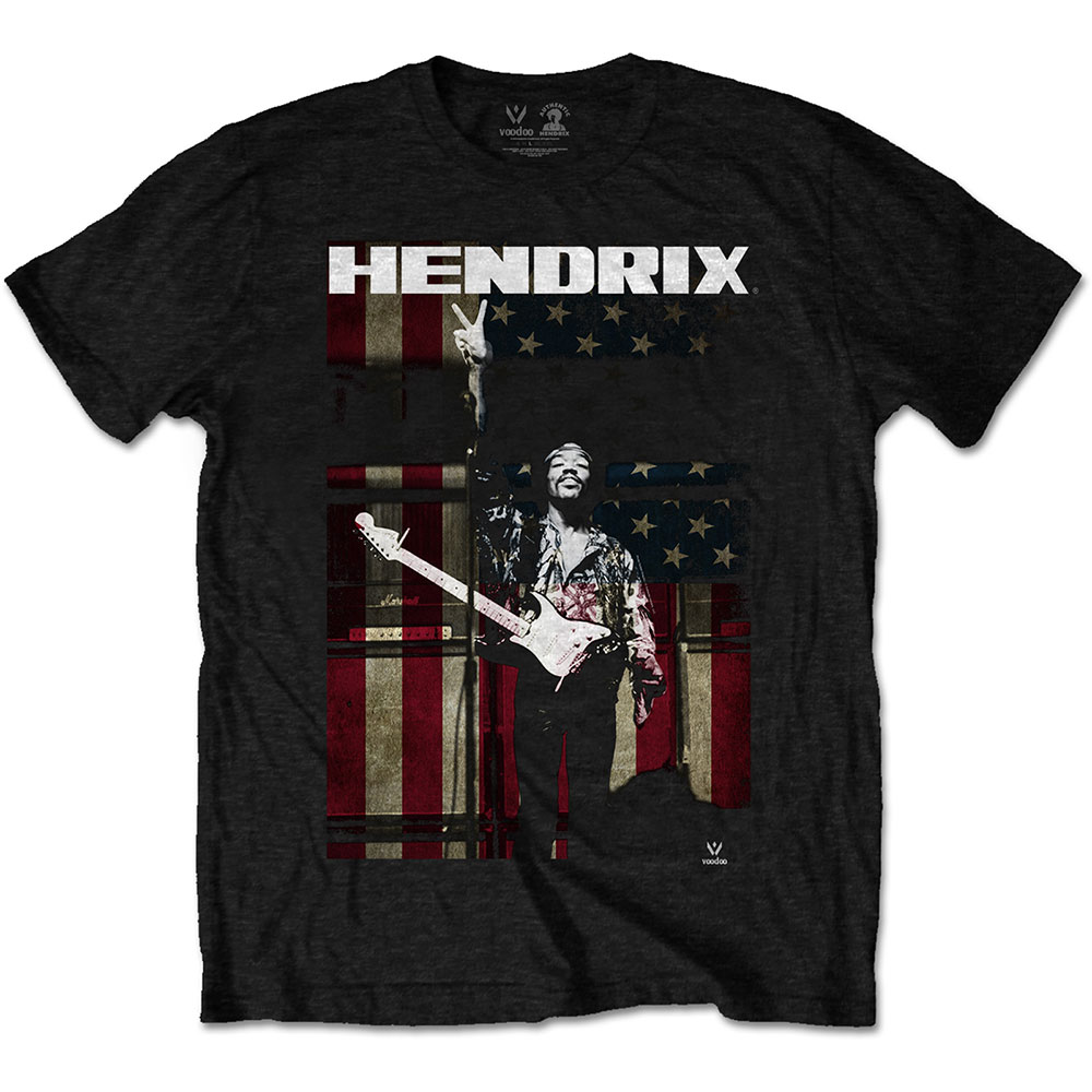 Jimi Hendrix tričko Peace Flag Čierna XL