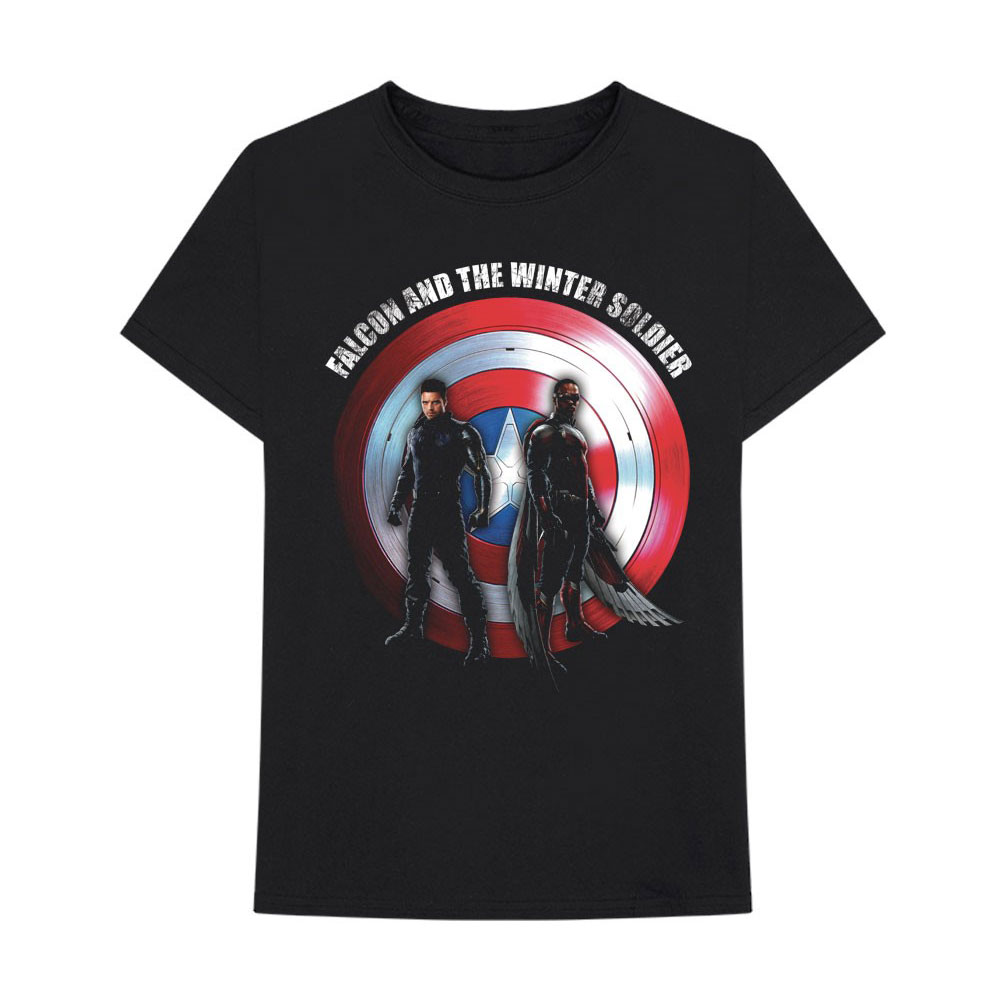 Marvel tričko Falcon & Winter Soldier Shield Logo Čierna XL