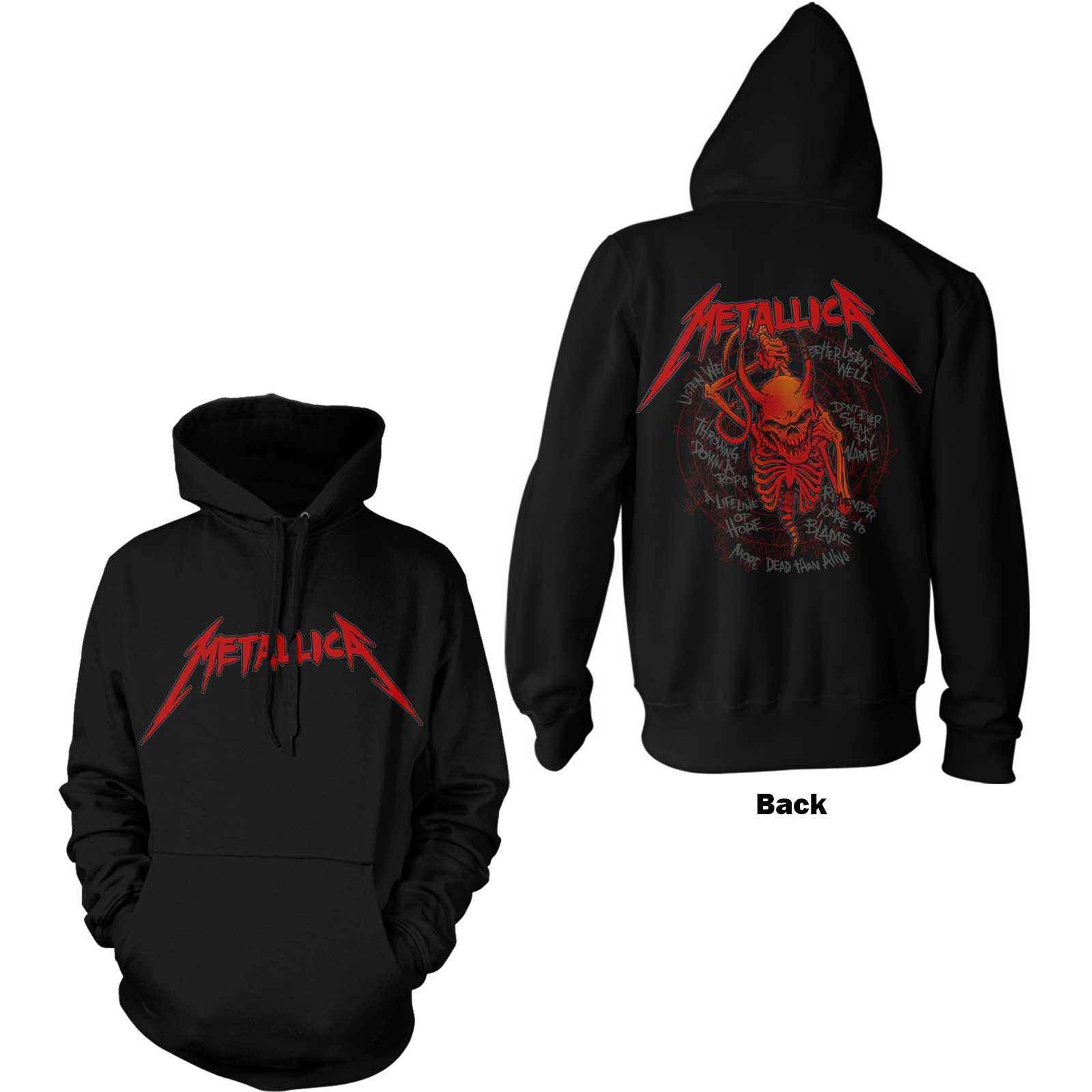 Metallica mikina Skull Screaming Red Čierna S