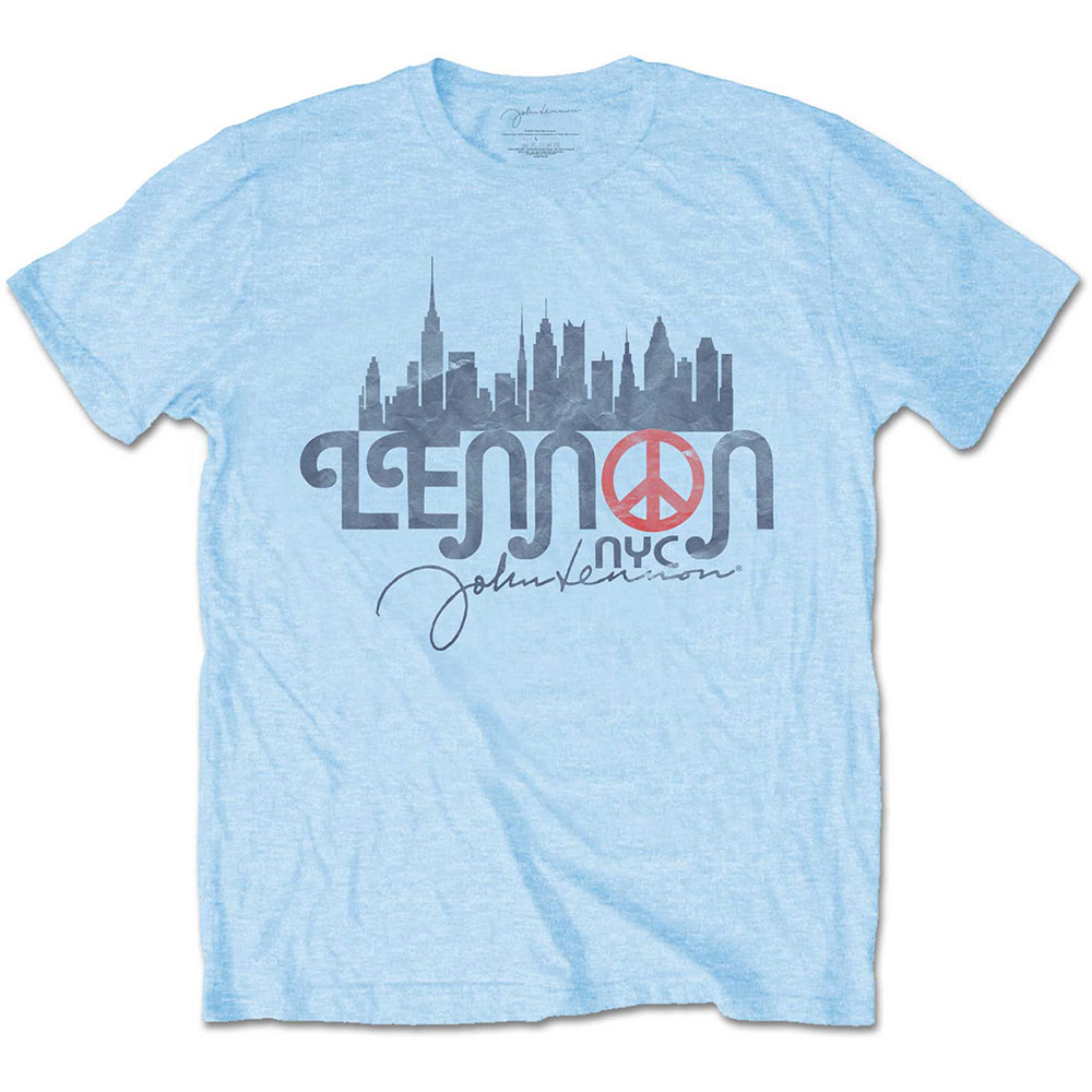 John Lennon tričko NYC Skyline Modrá XXL