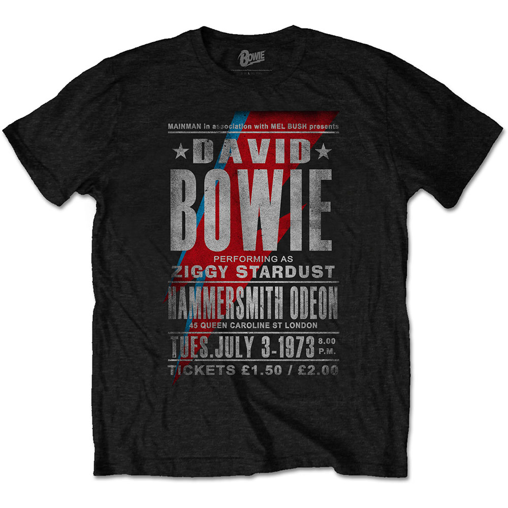David Bowie tričko Hammersmith Odeon Čierna S