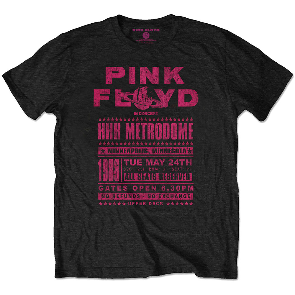 Pink Floyd tričko Metrodome \'88 Čierna M