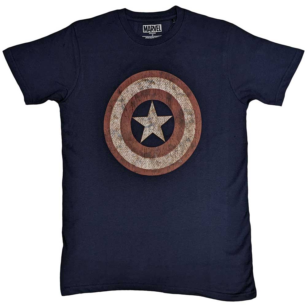 Marvel tričko Captain America Embroidered Shield Modrá M
