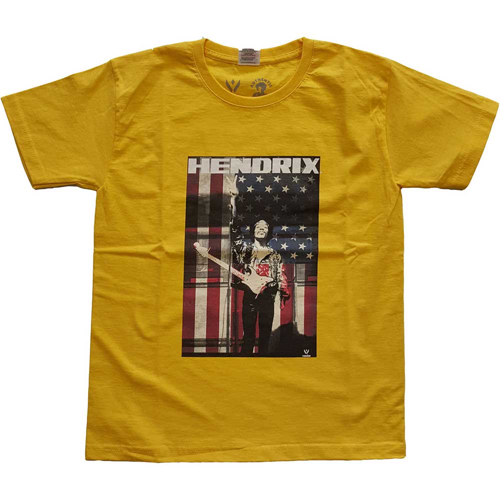 Jimi Hendrix tričko Peace Flag Žltá 11-12 rokov