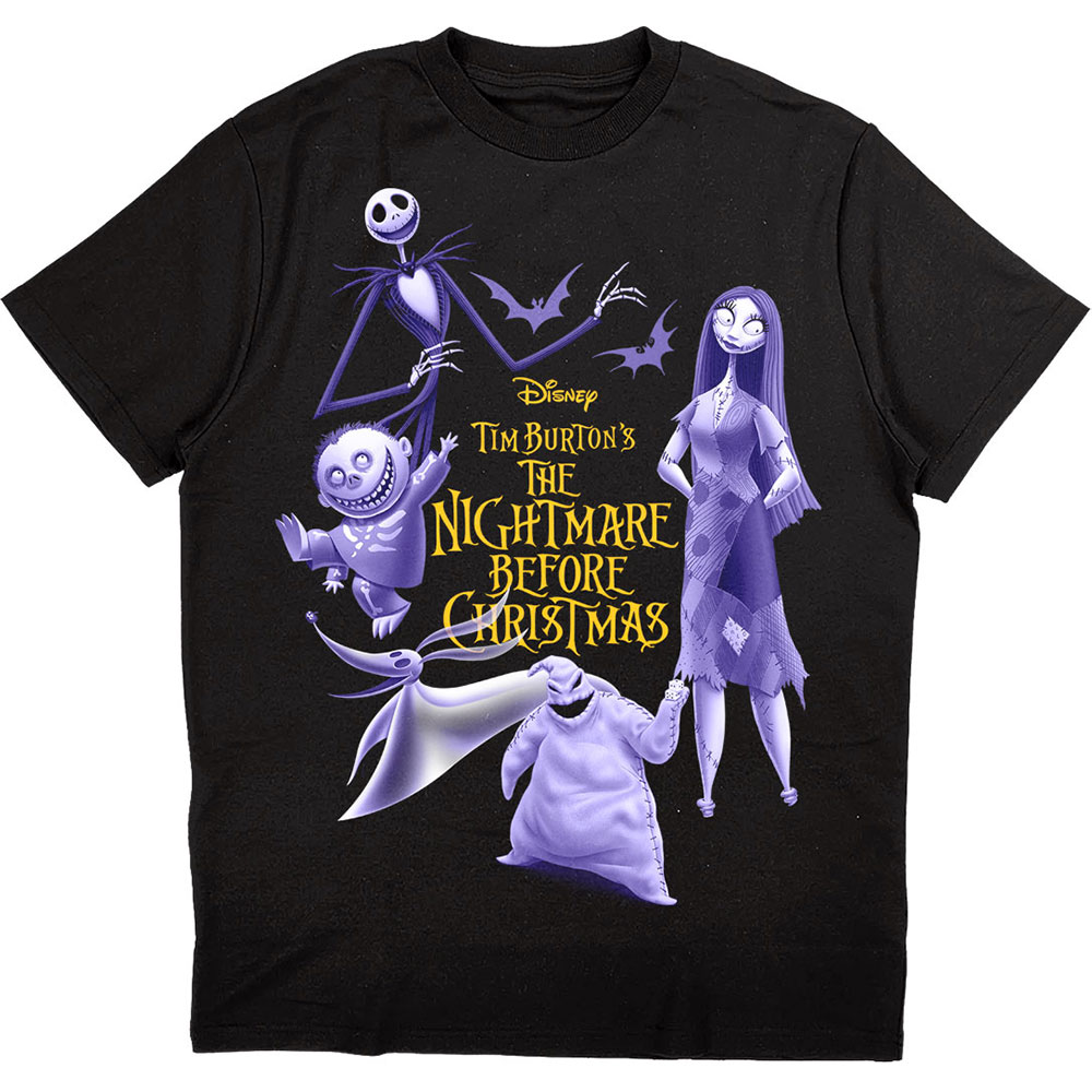 Disney tričko The Nightmare Before Christmas Purple Characters Čierna S
