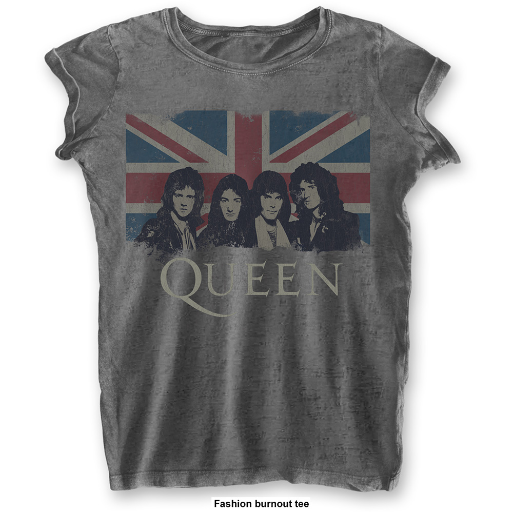 Queen tričko Vintage Union Jack Šedá M