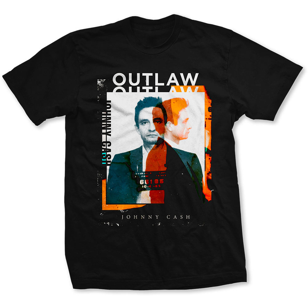 Johnny Cash tričko Outlaw Photo Čierna S