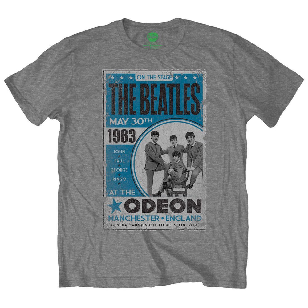 The Beatles tričko Odeon Poster Šedá XL