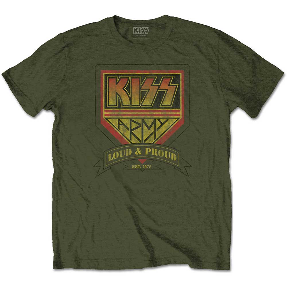 Kiss tričko Loud & Proud Zelená S