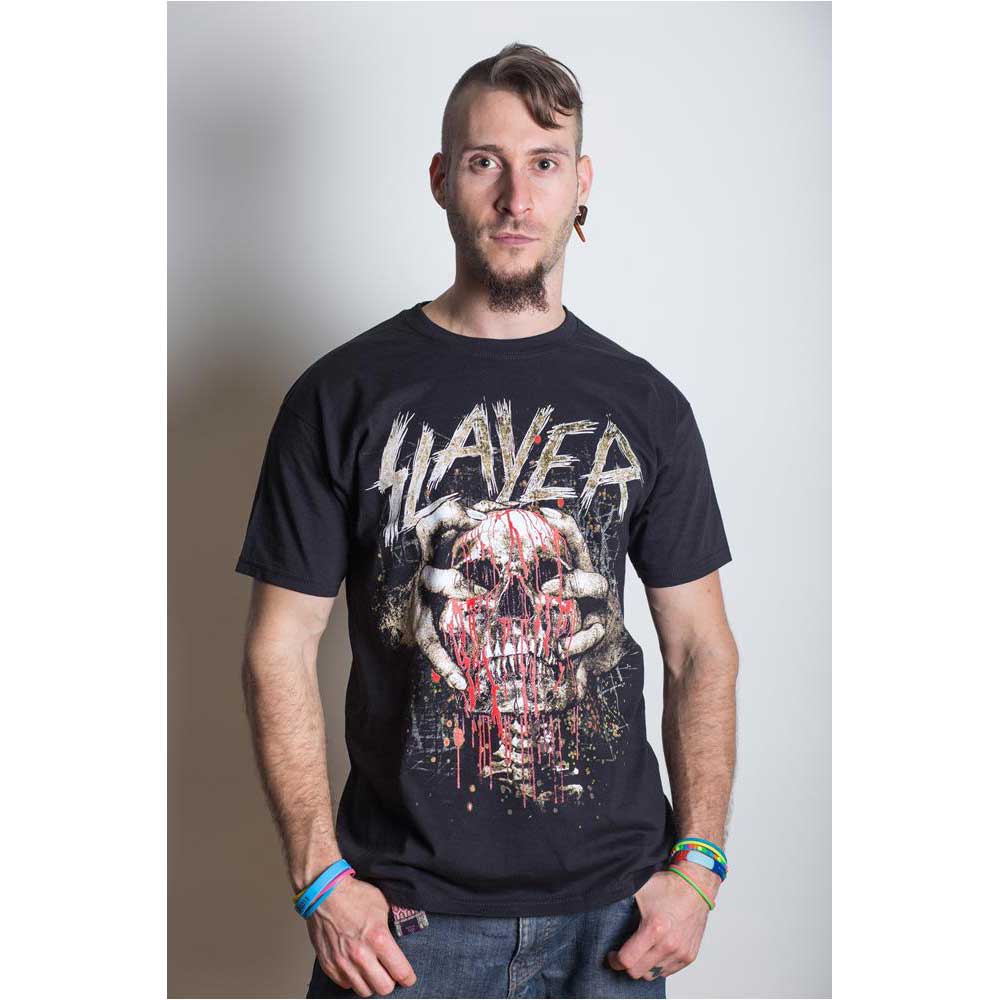Slayer tričko Skull Clench Čierna S