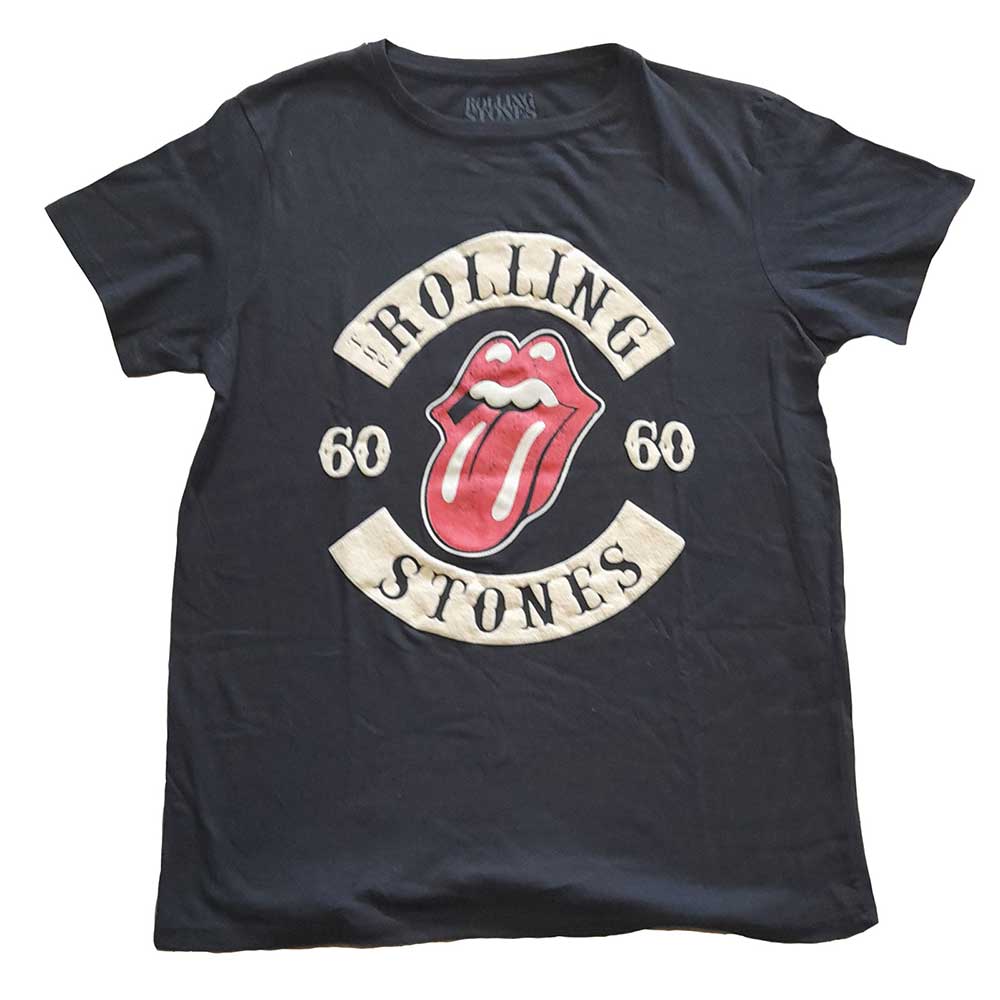 The Rolling Stones tričko Sixty Biker Tongue Čierna 4XL