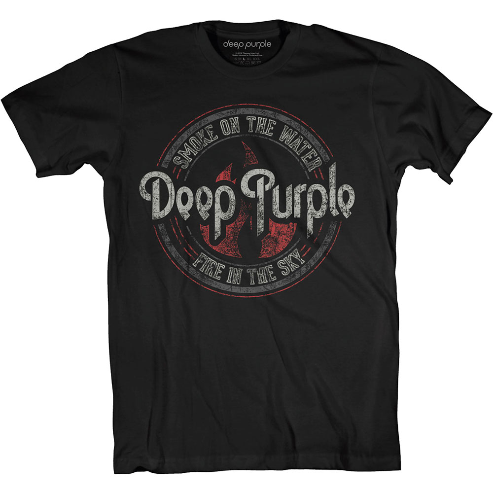 Deep Purple tričko Smoke Circle Čierna L