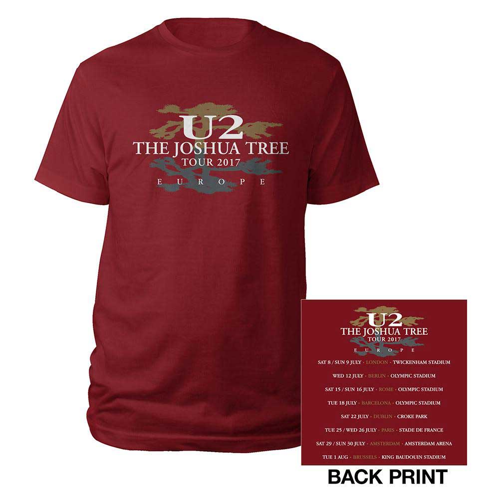 U2 tričko Joshua Tree 2017 Červená M