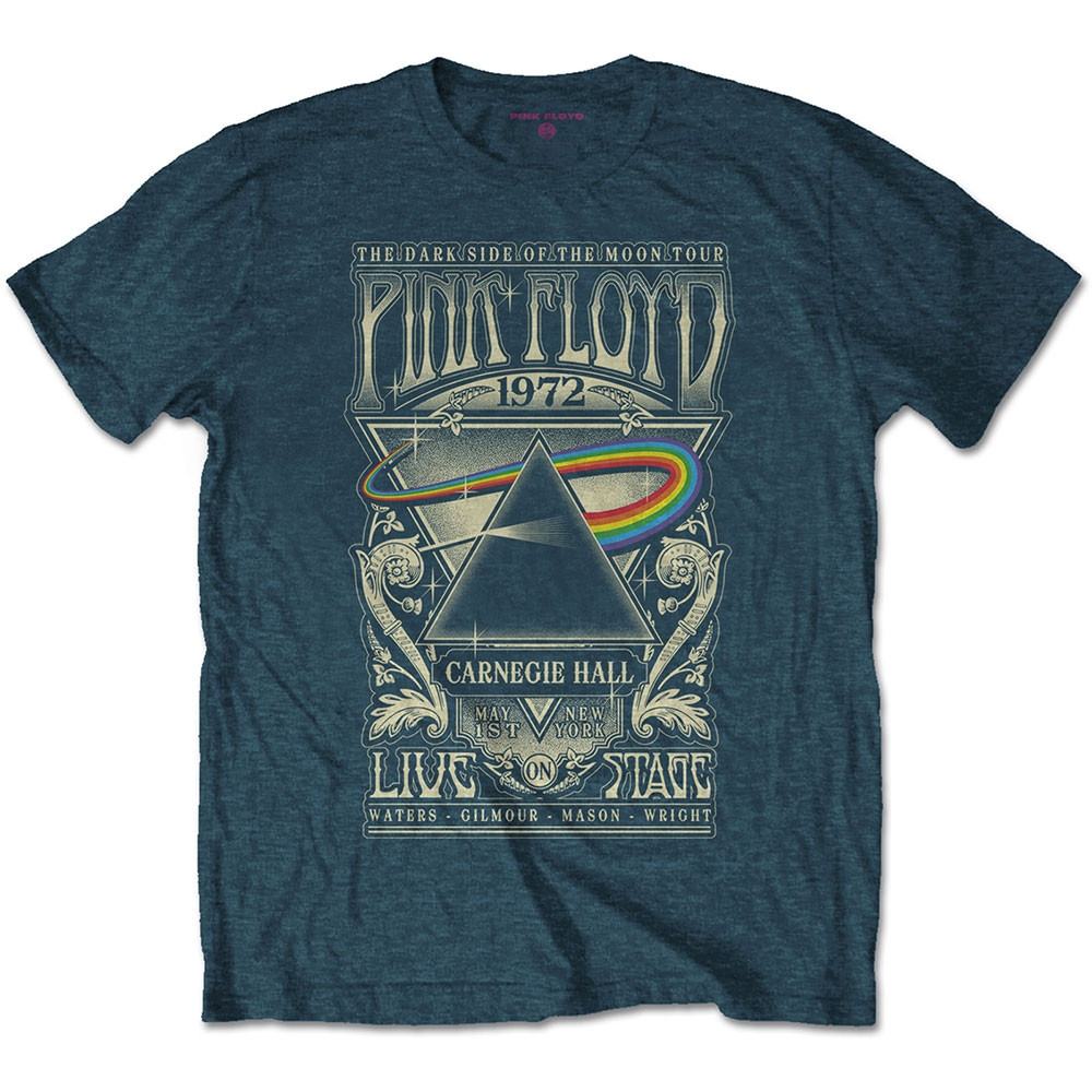Pink Floyd tričko Carnegie Hall Poster Modrá L