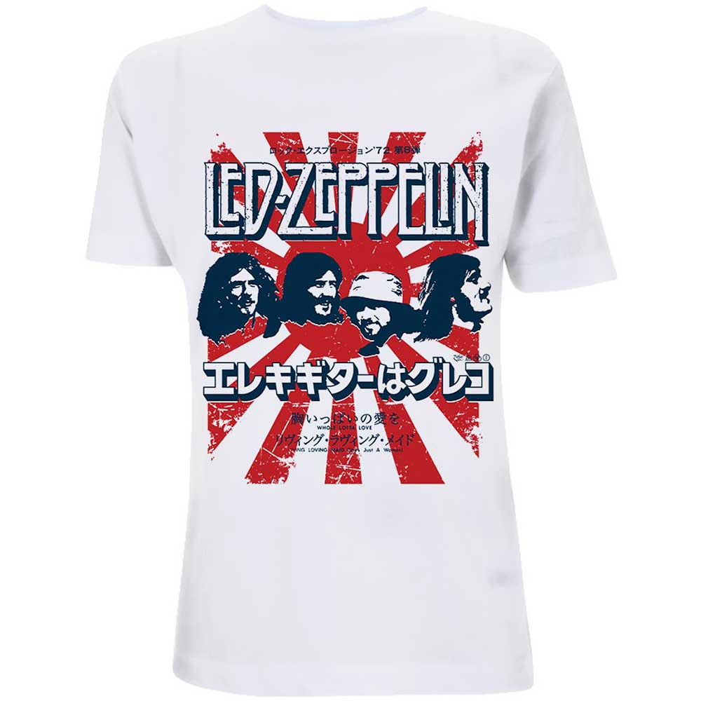 Led Zeppelin tričko Japanese Burst Biela S