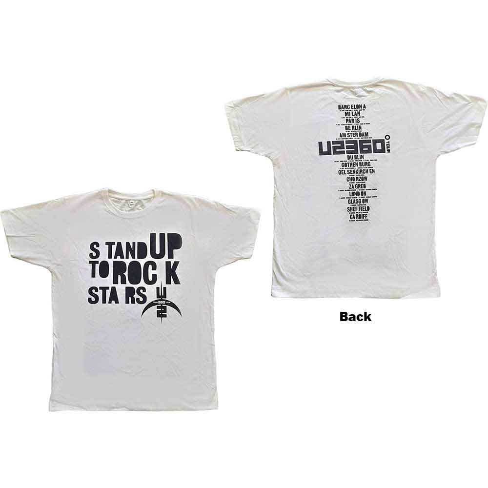 U2 tričko 360 Degree Tour 2009 Stand Up to Rock Stars Biela M