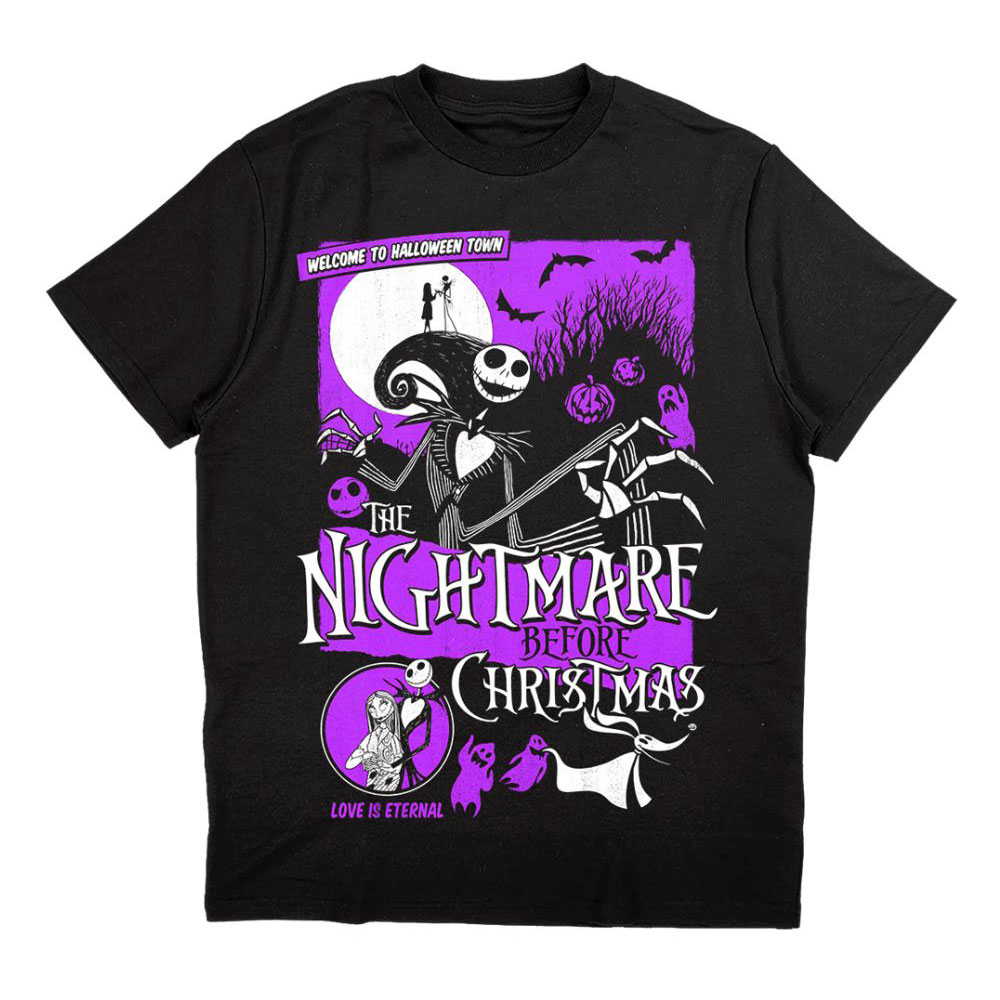 Disney tričko The Nightmare Before Christmas Welcome To Halloween Town Čierna L