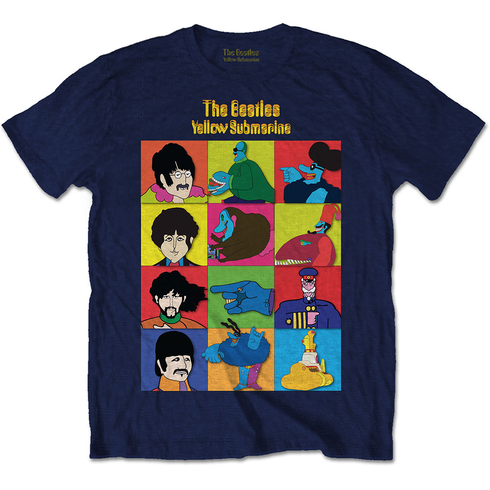 The Beatles tričko Yellow Submarine Characters Modrá L