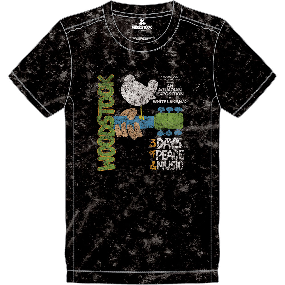 Woodstock tričko Poster Čierna L