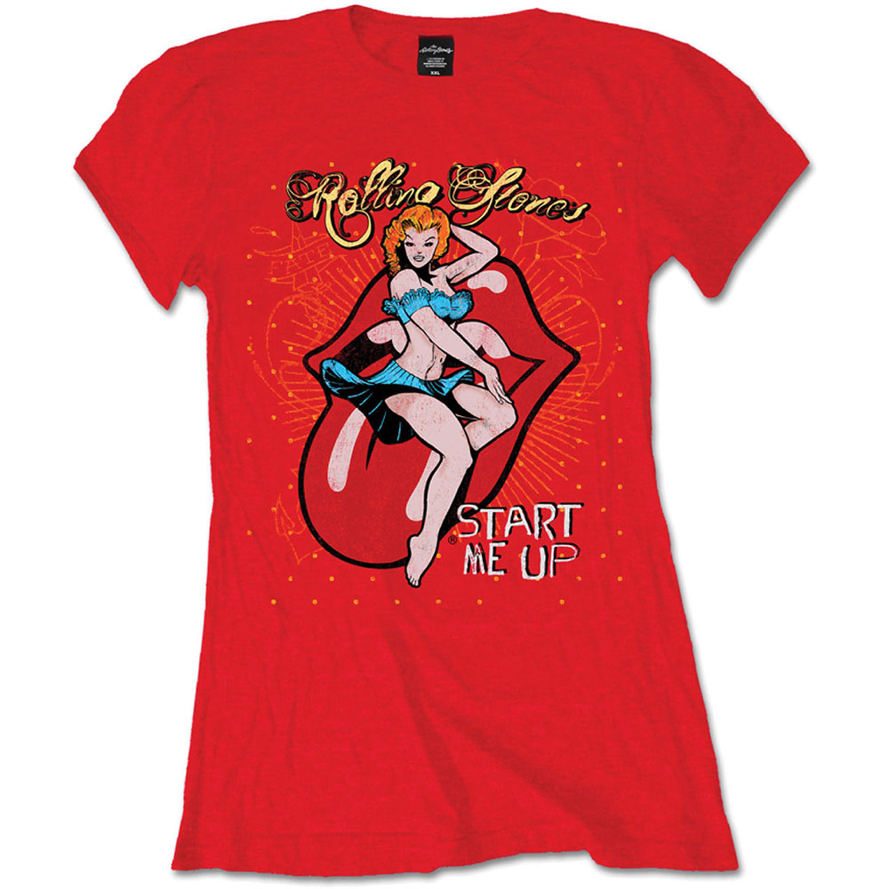The Rolling Stones tričko Start me up Červená XL