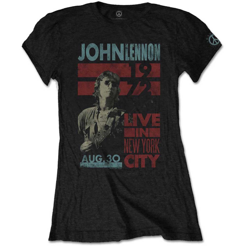 John Lennon tričko Live in NYC Čierna M