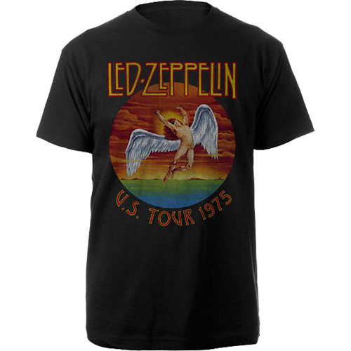 Led Zeppelin tričko USA Tour \'75. Čierna S