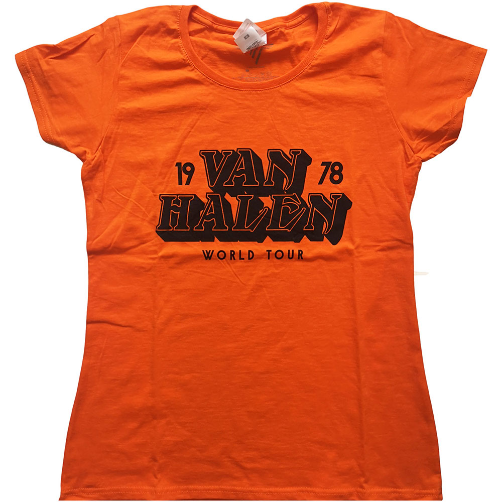 Van Halen tričko World Tour \'78 Oranžová L