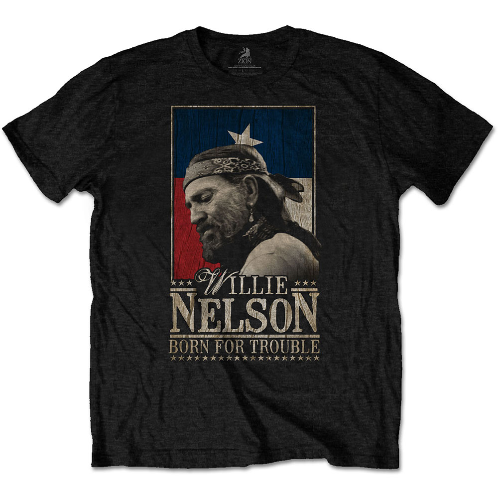 Willie Nelson tričko Born For Trouble Čierna L